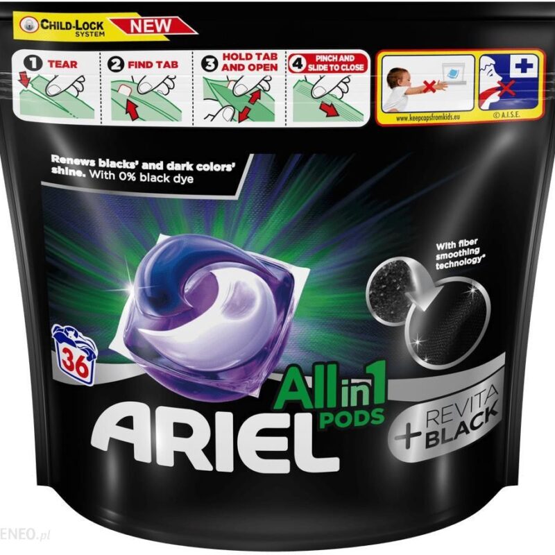 Ariel Allin1 PODs Kapsułki do prania +Revitablack 36 prań