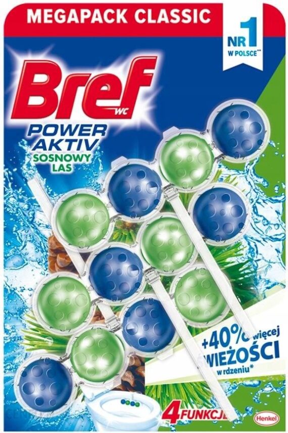 Bref Power Active Pine Freshness Zawieszki Do Muszli Wc Mega Pack 3X50G