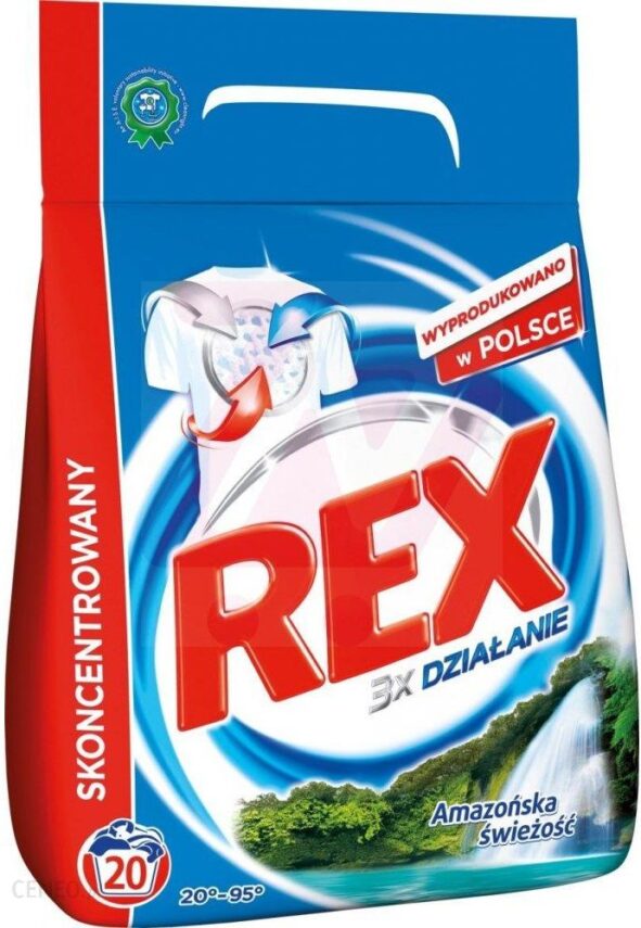 Burnus Rex Amazońska Świeżość Proszek Do Prania Tkanin Białych 1,5 Kg (20 Prań) (39844)