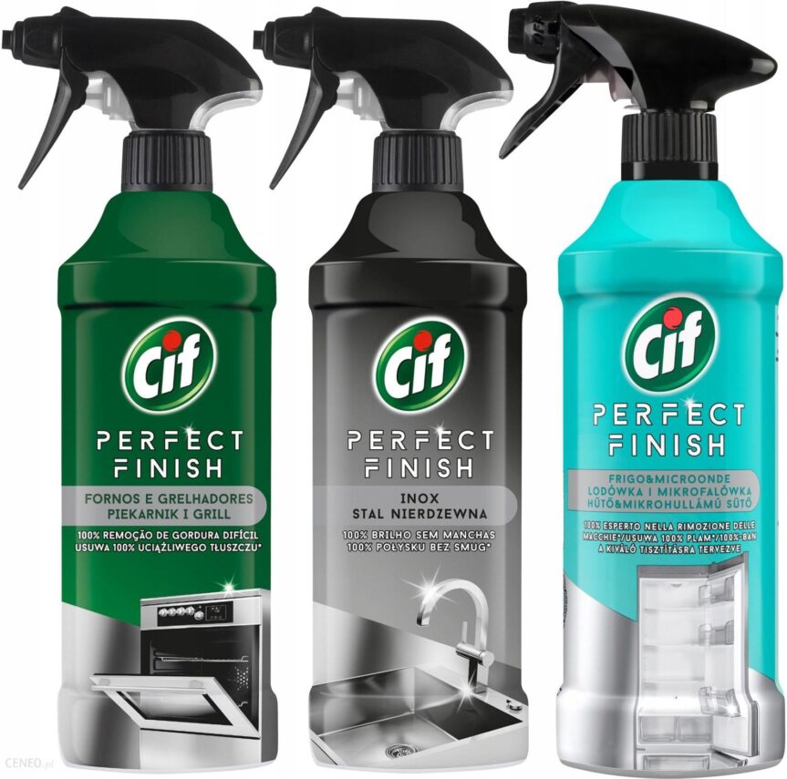 Cif Perfect Piekarnik Stal Lodówka Spray 3 x 435ml