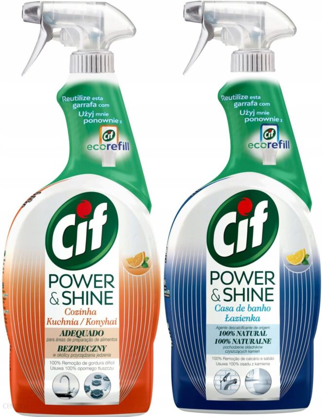 Cif Power Shine Kuchnia Łazienka Spray 2 x 750ml
