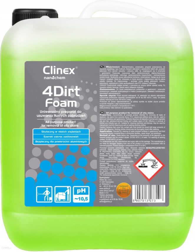 Clinex 4Dirt Foam Piana Do Tłustych Plam 10L