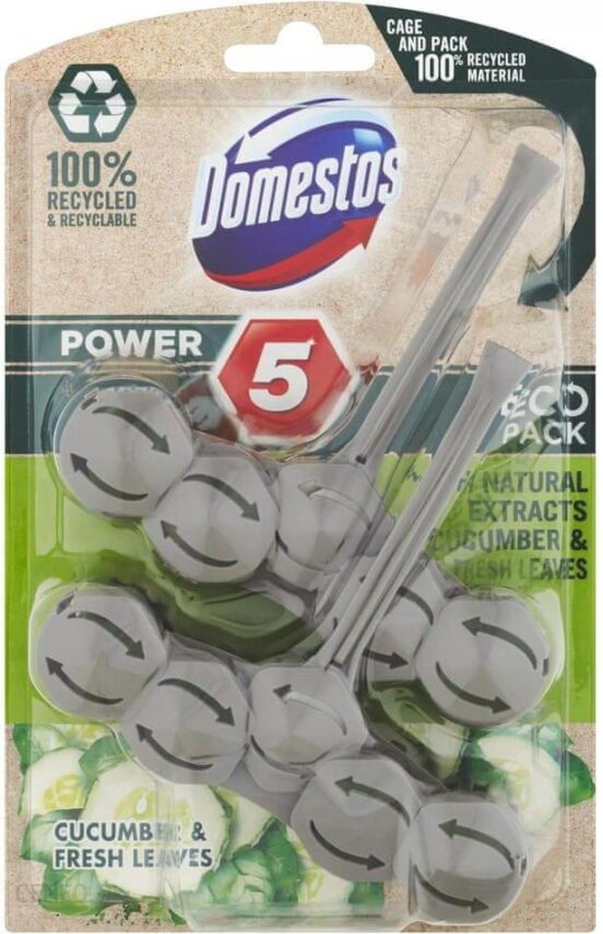 Domestos Zawieszka Do WC Power 5 Cucumber&Fresh Leaves ECO 2×55 g
