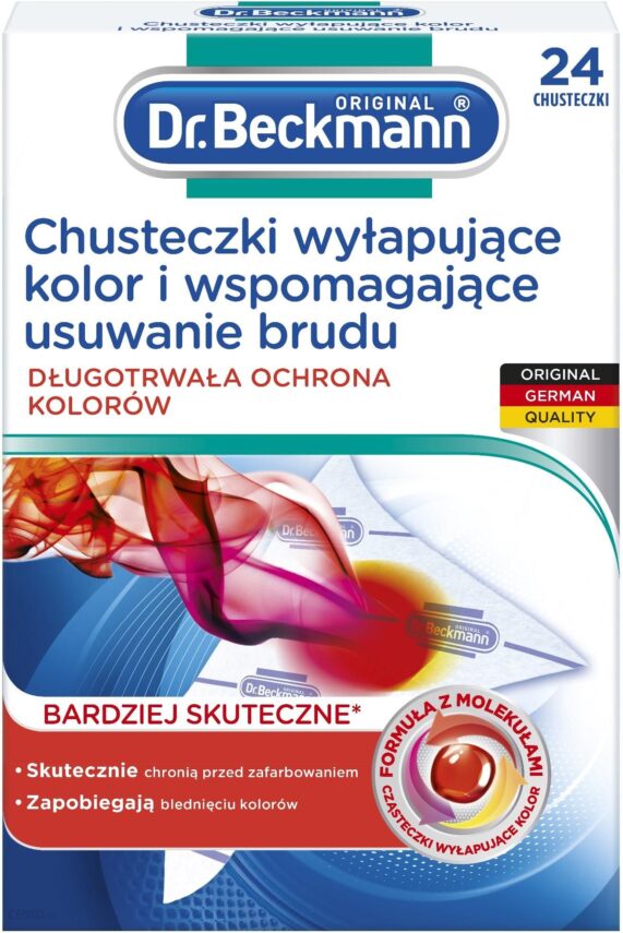 Dr. Beckmann Chusteczki wyłapujące kolor i wspomagające usuwanie brudu 24 szt.