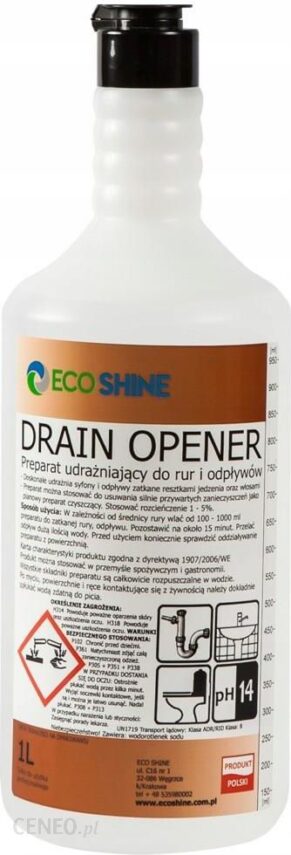 Eco Shine Drain Opener Udrażniacz Rur Odpływów 1L