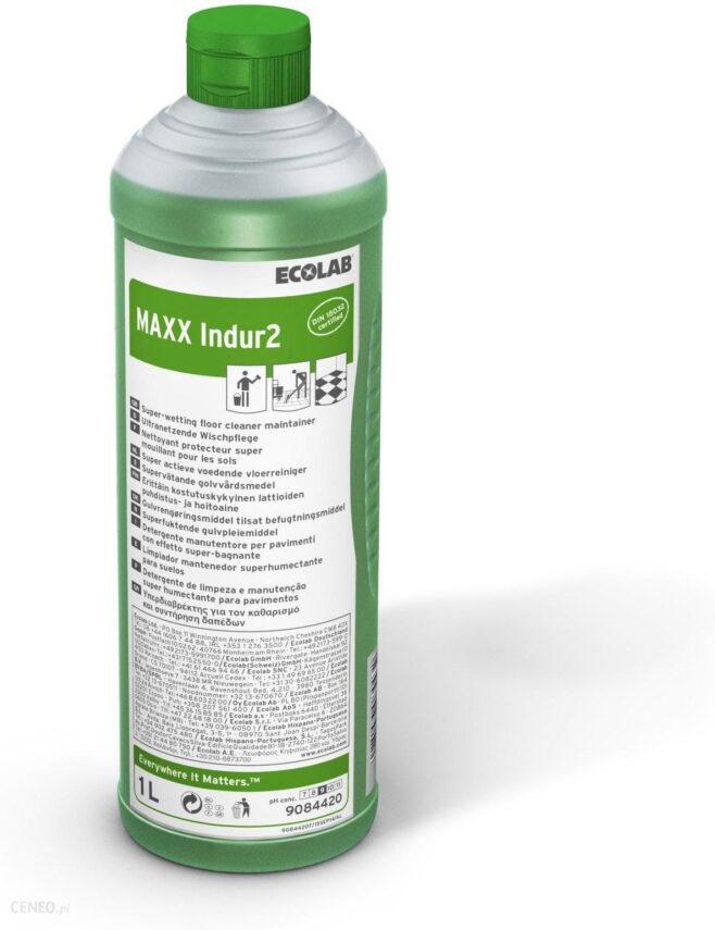 Ecolab Środek Do Mycia I Pielęgnacji Posadzek O Silnych Właściwościach Zwilżających 1 L Maxx Indur 2 (9085250)
