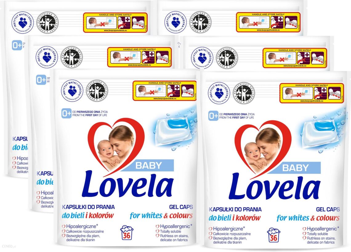 Lovela Baby kapsułki do prania Kolor Biel 6×36 szt