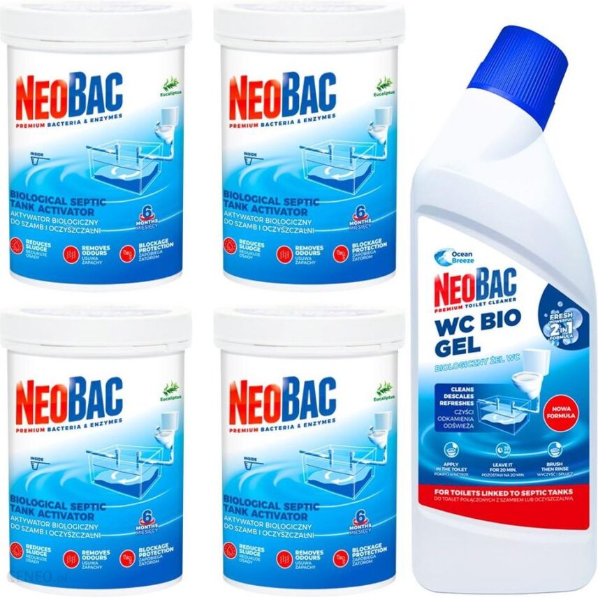 NeoBac Aktywator 4x600g + Bio Żel WC 750ml