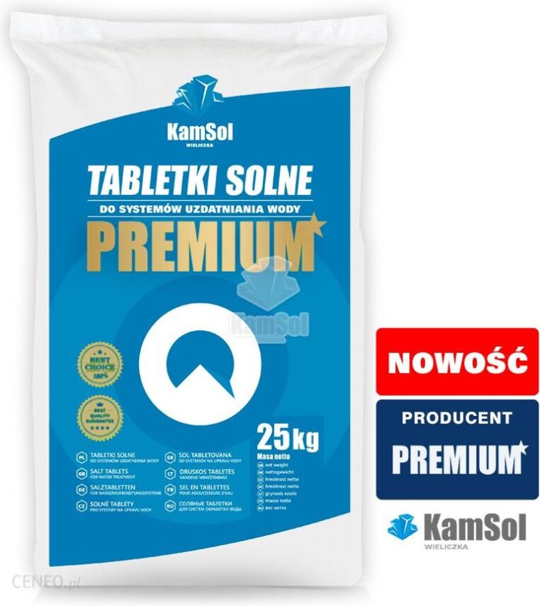 PREMIUM – tabletki solne do stacji uzdatniania wody GAT. I KAMSOL – 25 KG