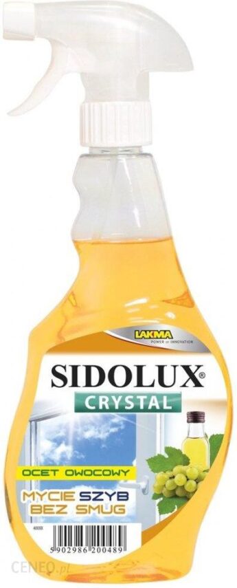 Sidolux Crystal Płyn do mycia szyb w sprayu z octem owocowym 500 ml