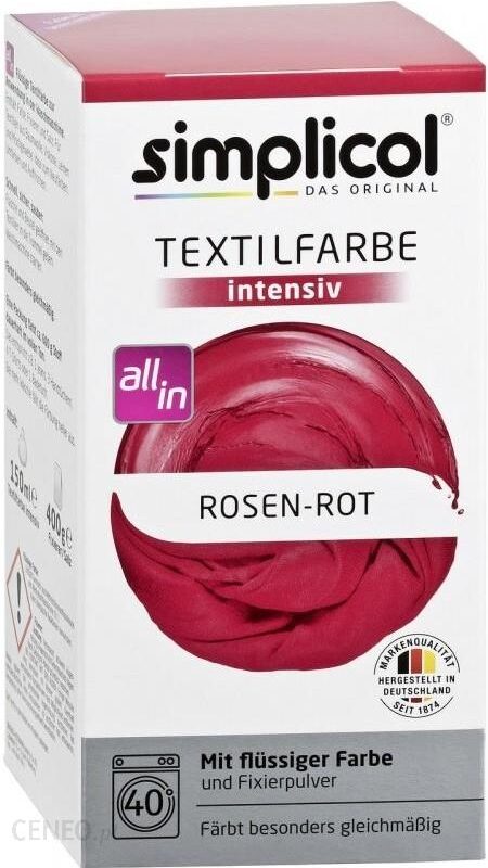 Simplicol Farba Barwnik Tkanin Czerwień Różana