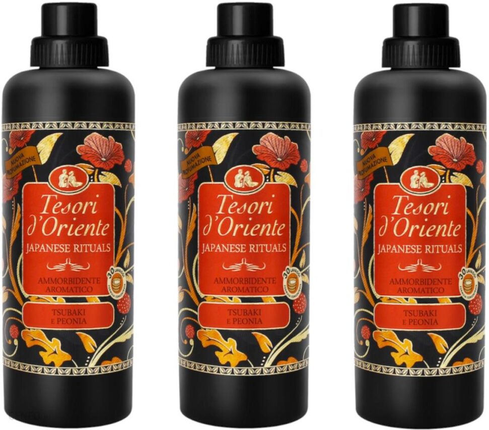 Tesori D’Oriente Zestaw Olej Tsubaki I Piwonia Płyn Do Płukania Ubrań 3X750 Ml 30 P.