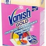 Vanish Gold Color Protect Chusteczki Zapobiegające Farbowaniu 32 Prania 16 Sztuk