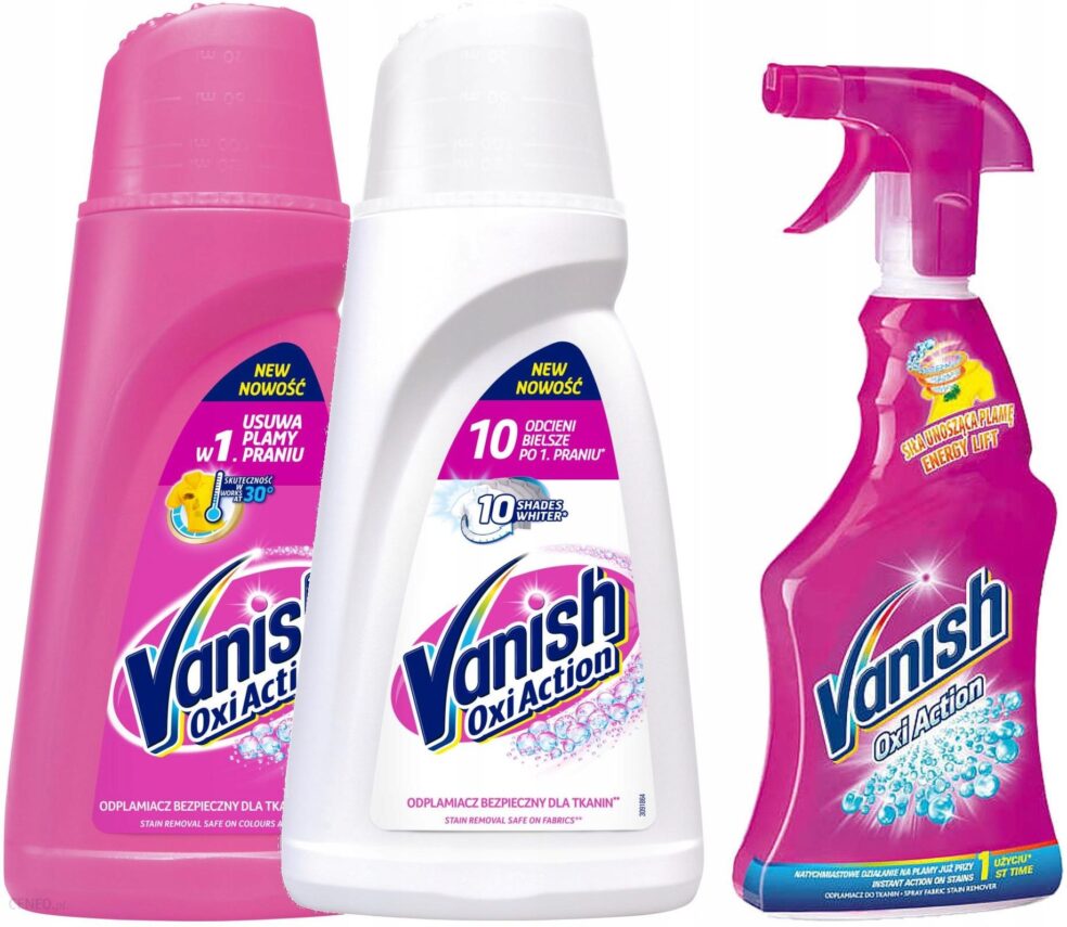 Vanish Zestaw Odplamiacz Płyn 2x1L Spray 500ml