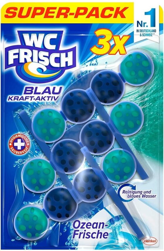 Wc Frisch Blau Kraft Aktiv Zawieszka Do Muszli Oceaniczna Świeżość 3 Szt (301016)