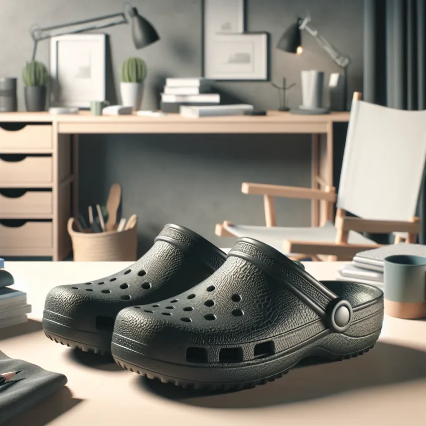 Praktyczne rozwiązania dla domu i biura: Klapki Crocs w rozmiarze 42-43 czarnego koloru